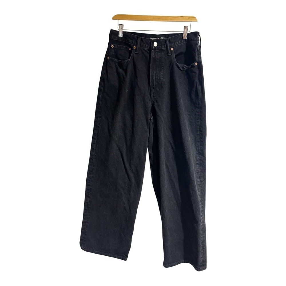 Abercrombie and Fitch ultra baggy Jeans Men 31x30 rigid denim black y2k